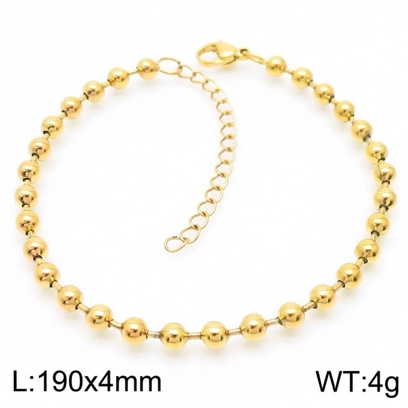 Minimalist Round Stainless Steel 18K Gold Plated Bracelets In Bulk