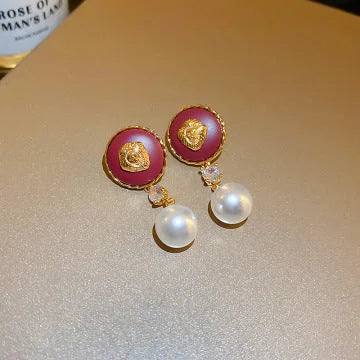 2 Pieces Minimalist Round Ellipse Geometric Copper Electroplating Earrings