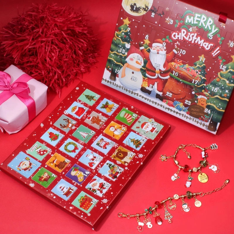 1 Set Zinc Alloy Christmas Tree Santa Claus Snowman Advent Calendar Jewelry Accessories
