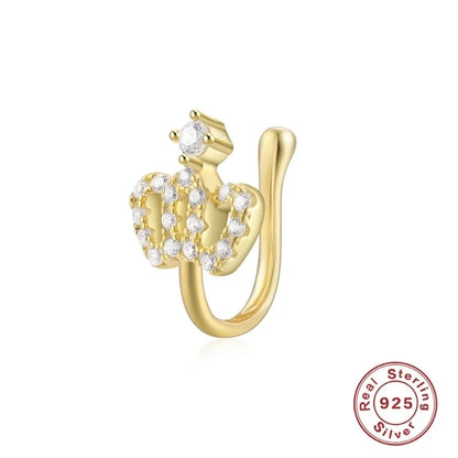 1 Piece Nose Rings & Studs Minimalist Geometric Water Droplets Flower 925 Sterling Silver Plating Inlay Zircon