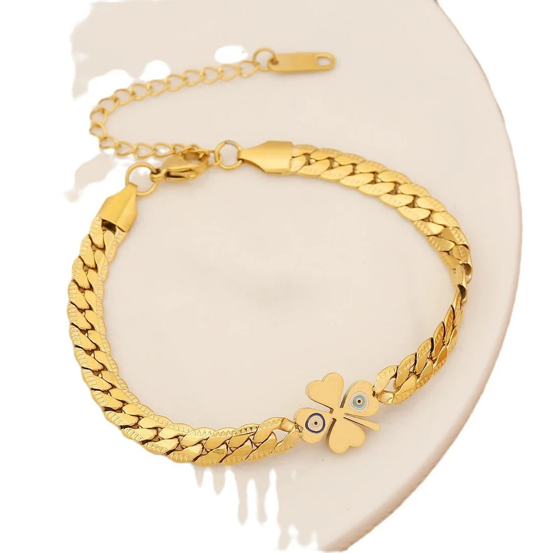 Women Flower Stainless Steel Handmade Bracelets