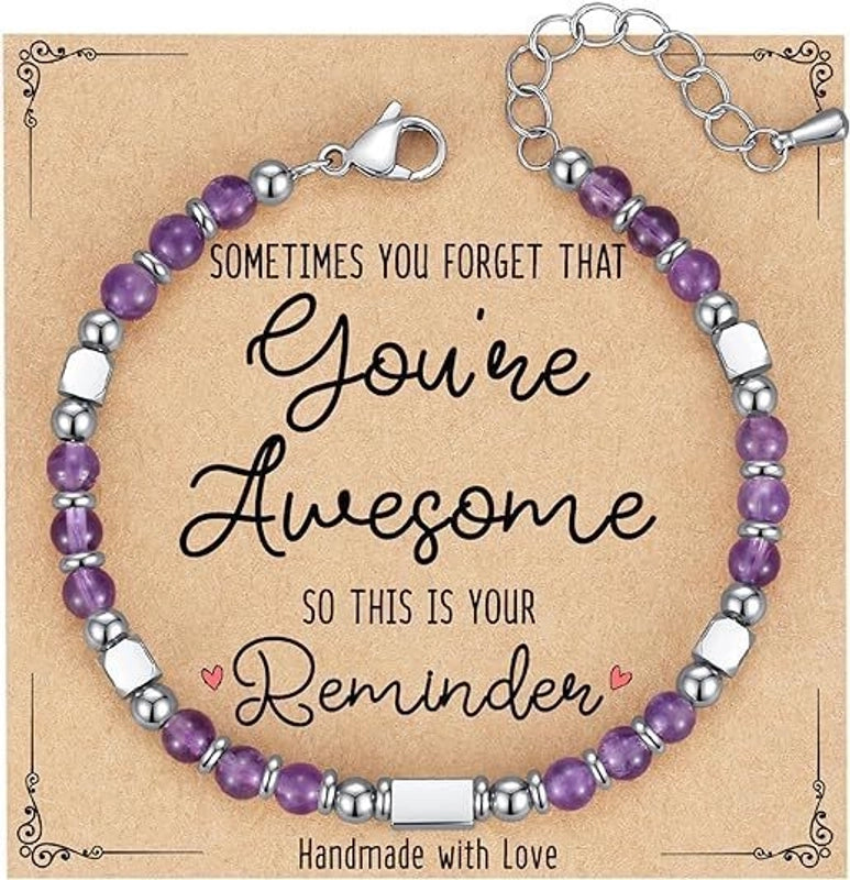 Minimalist Classic Style Round 304 Stainless Steel Natural Stone Bracelets In Bulk