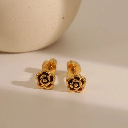 1 Pair IG Style Minimalist Commute Star Heart Shape Flower 304 Stainless Steel 14K Gold Plated Ear Studs