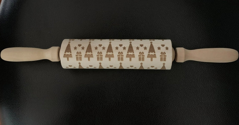 Christmas Cute Christmas Tree Snowflake Elk Wood Rolling Pin 1 Piece
