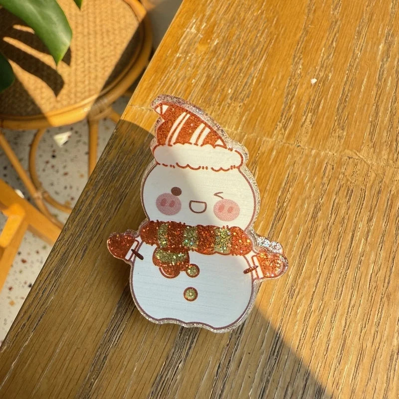 Cute Women's Christmas Tree Santa Claus Christmas Socks Arylic Hair Claws