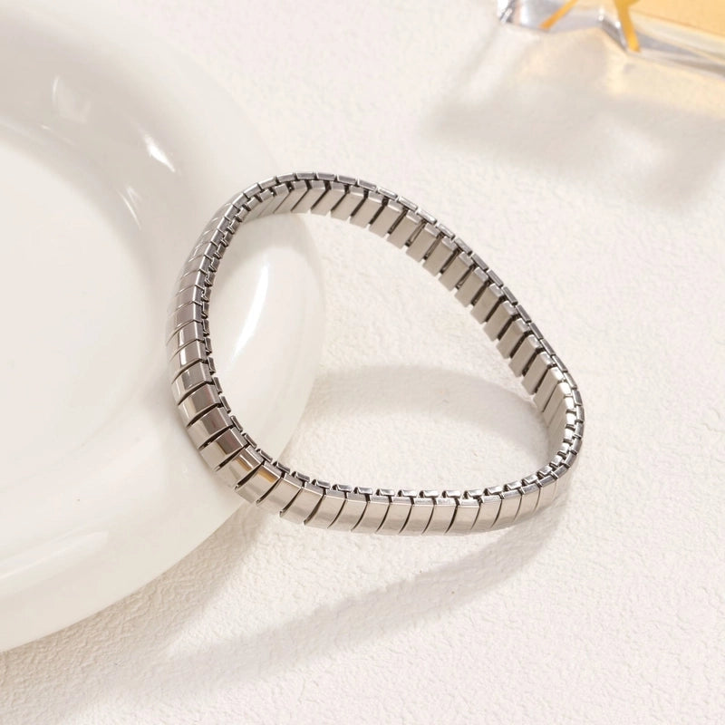 Minimalist Heart Shape Solid Color Titanium Steel Bangle In Bulk