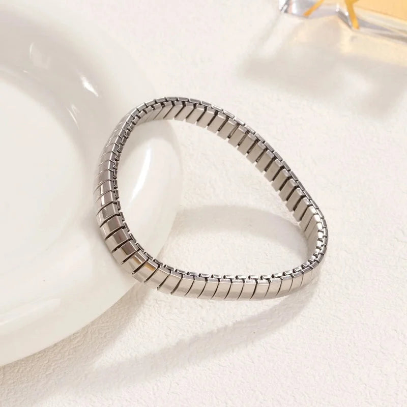 Minimalist Heart Shape Solid Color Titanium Steel Bangle In Bulk