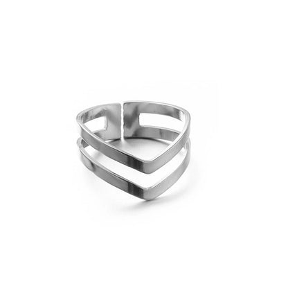 Minimalist Geometric Stainless Steel Open Rings