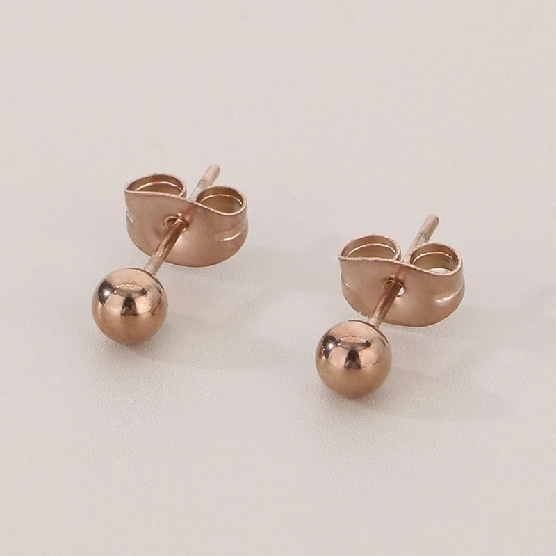 1 Pair Minimalist Round 304 Stainless Steel 18K Gold Plated Ear Studs