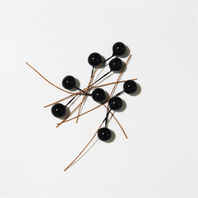 100 Pieces 10mm Real Berry Wedding Candy Box Accessories Christmas Gift Diy Real Flower Cherry Beads Small Fruit Berry Decoration