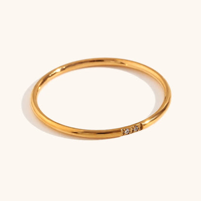 Minimalist Women Circle Geometric Stainless Steel 18K Gold Plated Rings