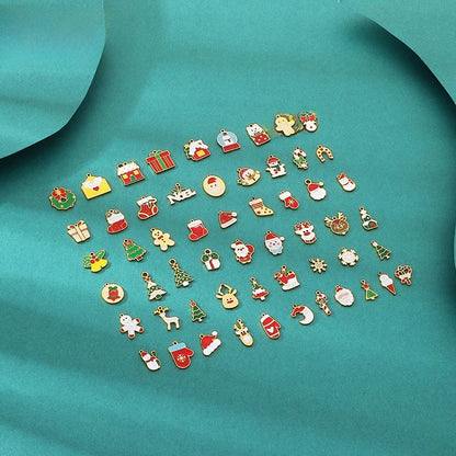 Diy Christmas Elements Oil Drop Stainless Steel Accessories Pendant Christmas Tree Santa Claus Snowman Reindeer