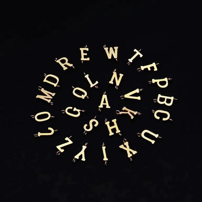 2 Pcs/set Gold Classic Fashion Initial Letter Copper Bead Stainless Steel Bracelet Women Necklace Suit