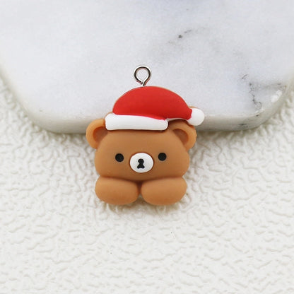 DIY Jewelry Accessories Resin Christmas Series Pendant Christmas Snowflake Hat Bear Key Chain Pendant Pendant