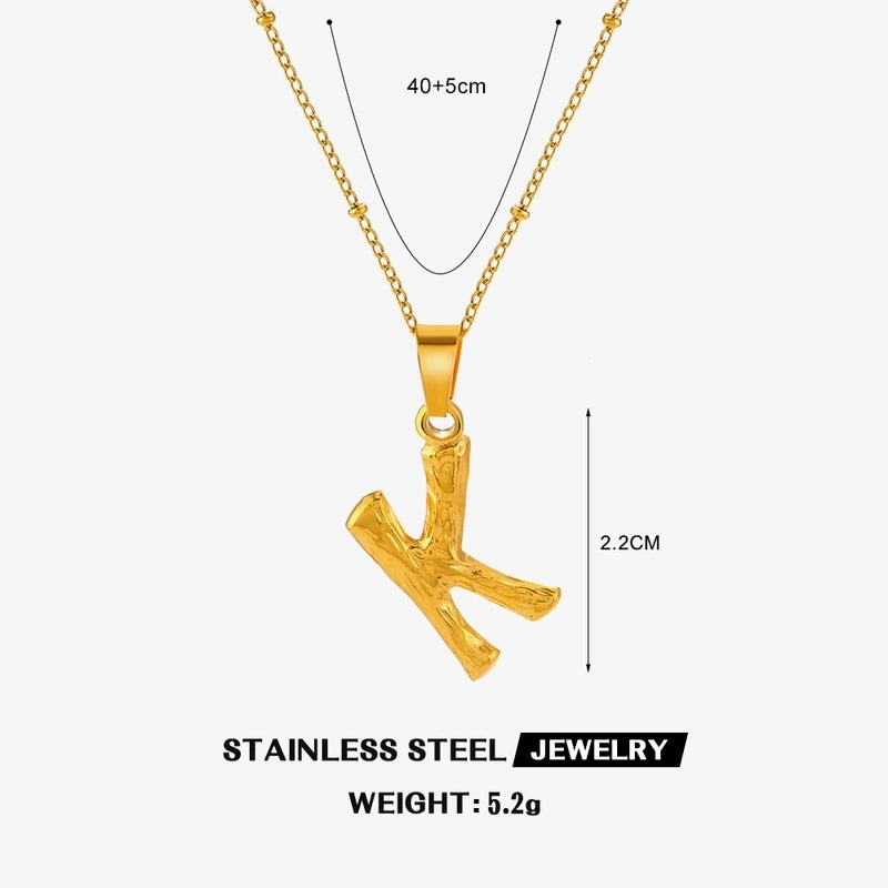 Minimalist Cool Style Letter 304 Stainless Steel 18K Gold Plated Plating Pendant Necklace
