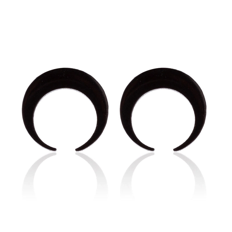 Minimalist Triangle Moon Coconut Tree Stainless Steel Asymmetrical Plating Ear Studs 1 Pair