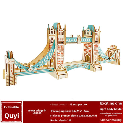 Stall Supply Children's Wooden 3D Puzzle Adult Puzzle Christmas Building Handmade Educational Model Toy