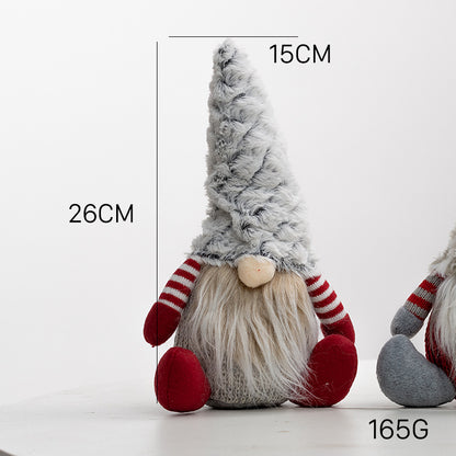 Christmas Decoration Rudolph Doll Figurine Display Window Faceless Gnome Prop