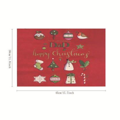 Christmas Nordic Style Christmas Tree Bow Knot Snowflake Linen Cotton And Linen Placemat