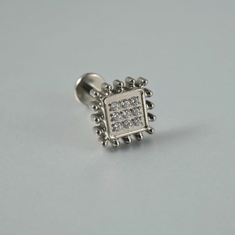 1 Piece Lip Rings Casual Vacation Tropical Cross G23 Titanium Alloy Plating Zircon 18K Gold Plated Lip Rings Ear Cartilage Rings & Studs