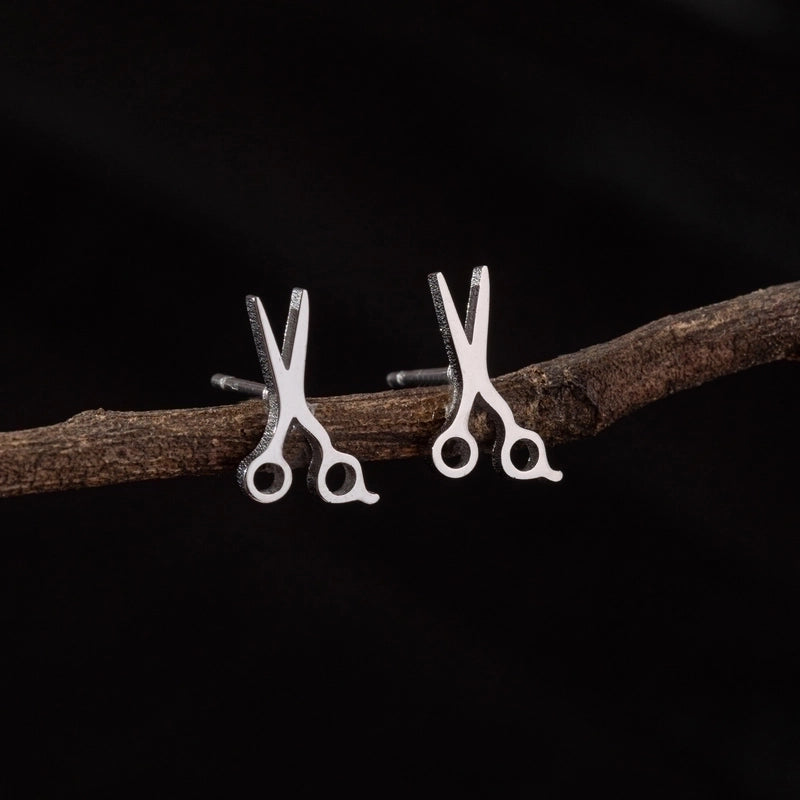 1 Pair Cute Minimalist Dog Cat Flower Polishing Hollow Out 304 Stainless Steel 18K Gold Plated Ear Studs