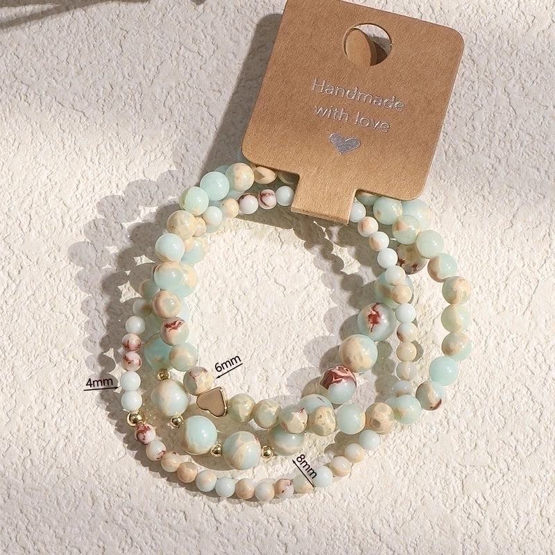 Minimalist Color Block Natural Stone Beaded Bracelets