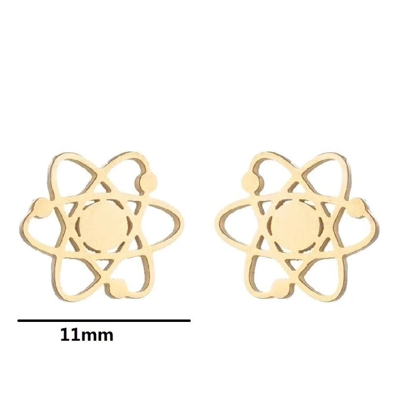 1 Pair Fashion Geometric Plating 304 Stainless Steel 18K Gold Plated Ear Studs