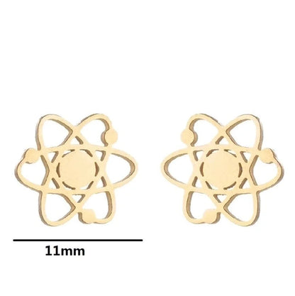 1 Pair Fashion Geometric Plating 304 Stainless Steel 18K Gold Plated Ear Studs