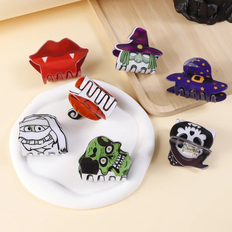 Halloween Hip-Hop Funny Women's Cat Spider Skull PVC Hair Claws