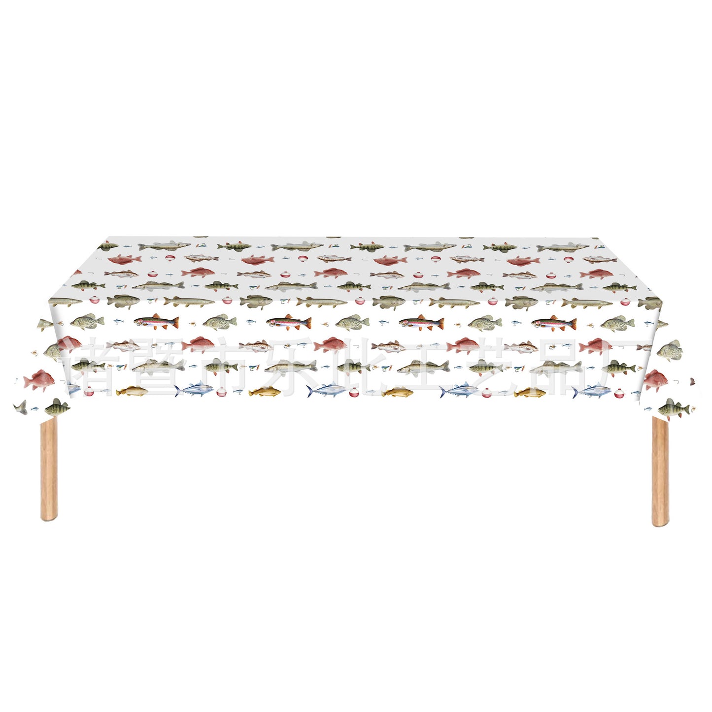 3 Pieces Fishing Theme Party Tableware Outdoor Fishing Bait Fishing Tablecloth Paper Plates Paper Towels Paper Cups Celebration