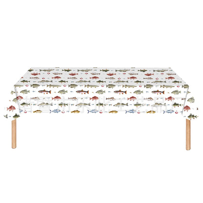 3 Pieces Fishing Theme Party Tableware Outdoor Fishing Bait Fishing Tablecloth Paper Plates Paper Towels Paper Cups Celebration