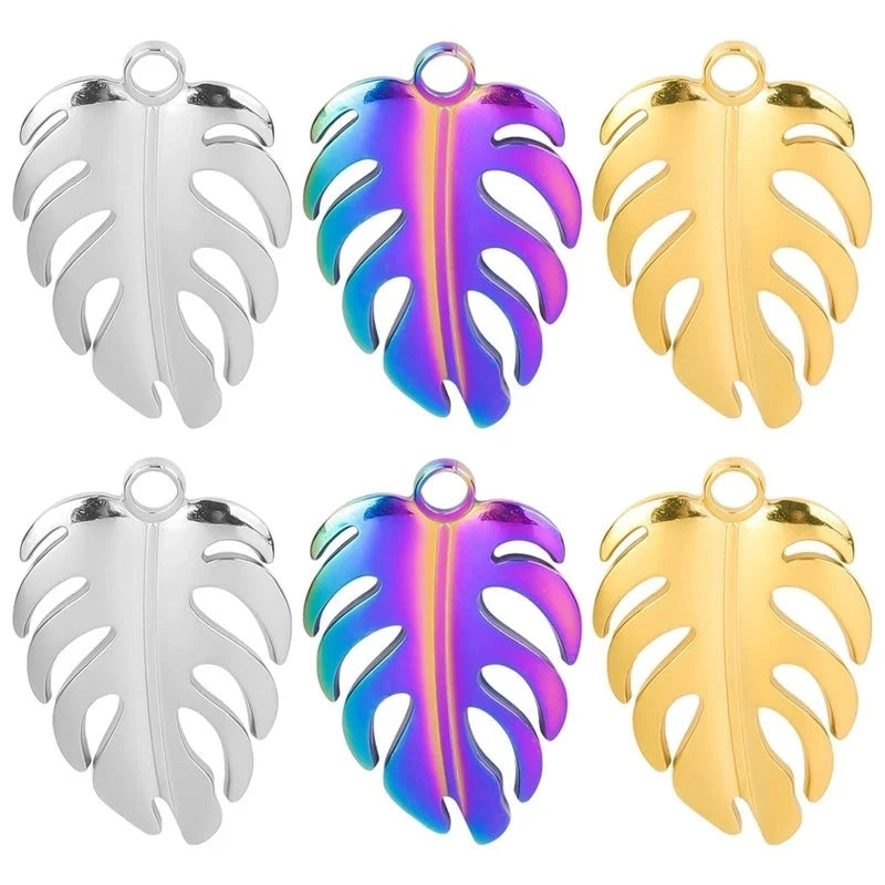 3 Pieces IG Style Minimalist Leaves 304 Stainless Steel 18K Gold Plated Plating Pendant Necklace Necklace Pendant