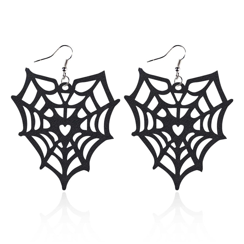 1 Pair Punk Water Droplets Pu Leather Drop Earrings