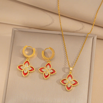 Minimalist Round Geometric Titanium Steel Electroplating Necklaces