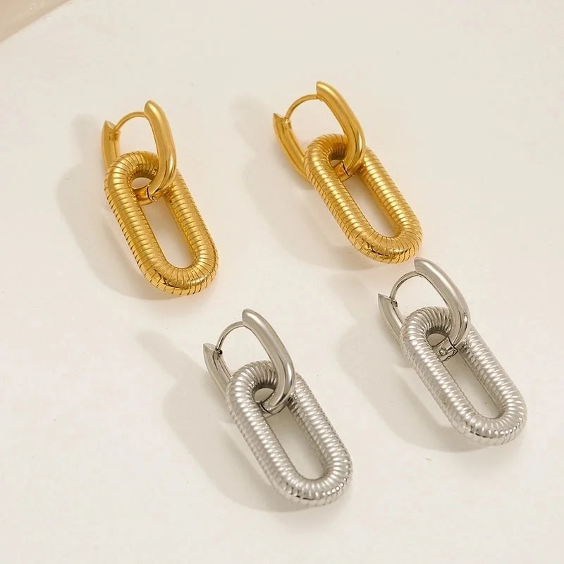 1 Pair Hip-Hop Oversized U Shape 304 Stainless Steel 18K Gold Plated Earrings