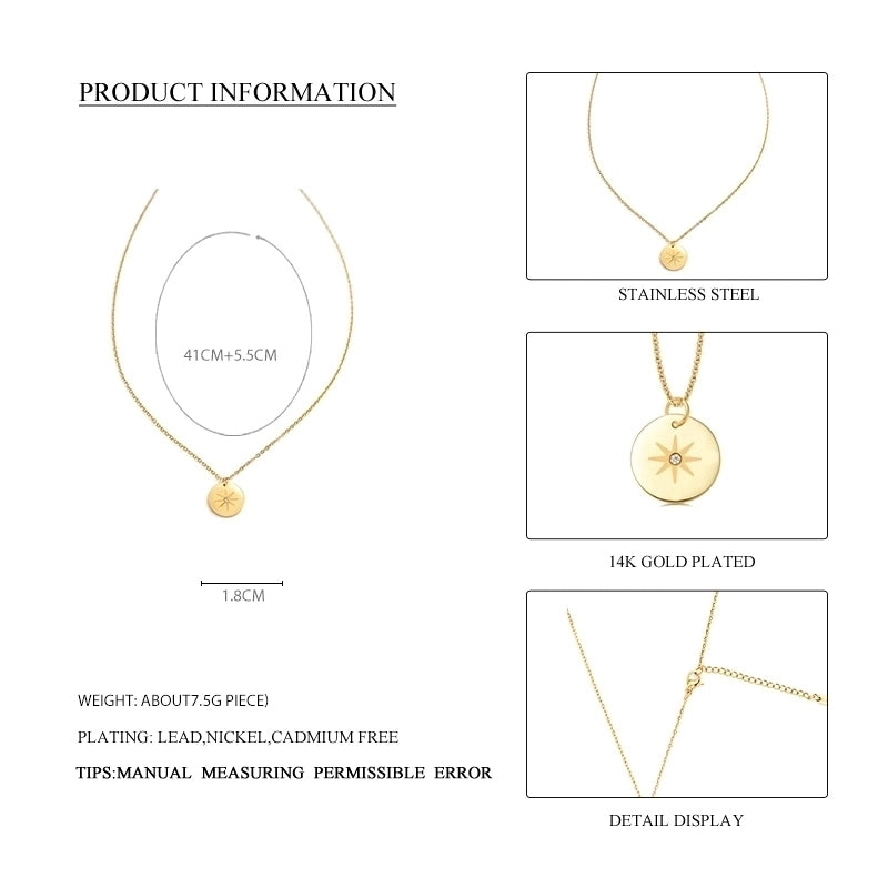 Minimalist Geometric 304 Stainless Steel 18K Gold Plated Plating Necklace