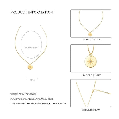 Minimalist Geometric 304 Stainless Steel 18K Gold Plated Plating Necklace