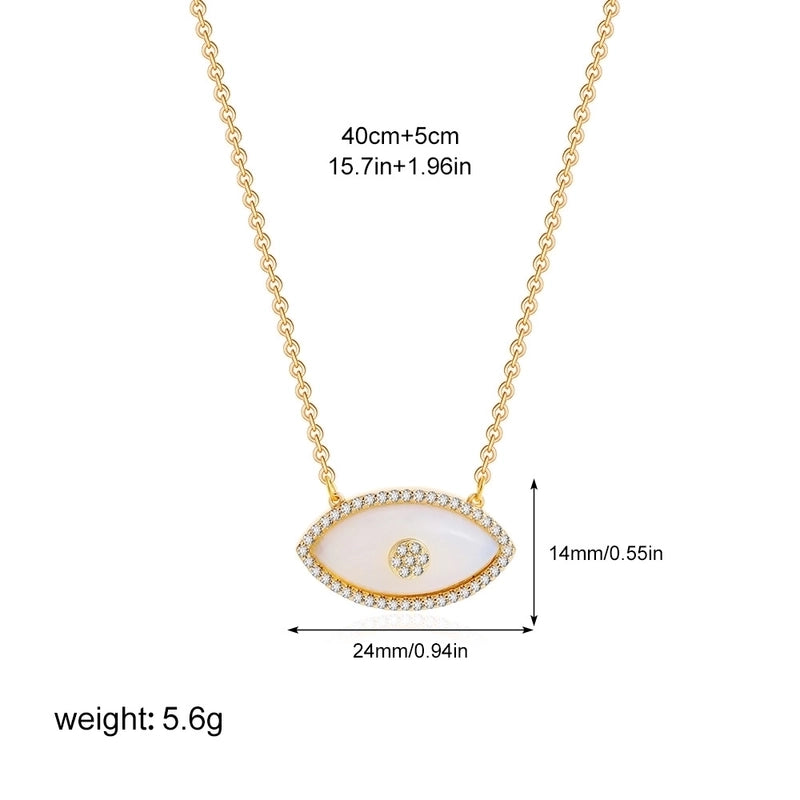 Modern Style Classic Style Devil's Eye 304 Stainless Steel Natural Stone Turquoise Zircon 18K Gold Plated Pendant Necklace