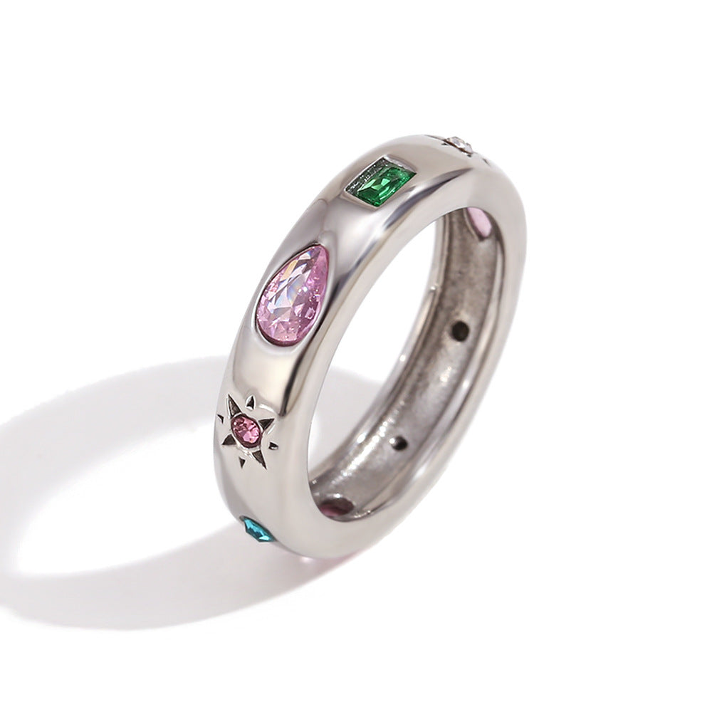 Fashion Circle Cloud Star Stainless Steel 18K Gold Plated Jewelry Sets