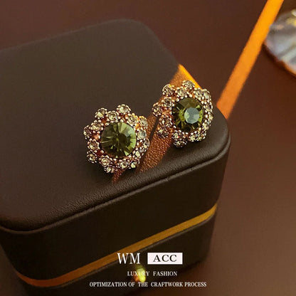 Mid-century Modern Round Geometric Copper Electroplating Earrings