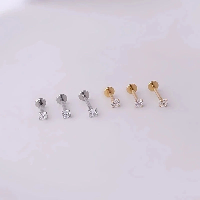 2 Pieces Lip Rings Fashion Geometric 316L Stainless Steel Plating