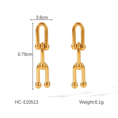 Classic Style Solid Color 304 Stainless Steel 316 Stainless Steel Titanium Steel 18K Gold Plated Bracelets Earrings Necklace