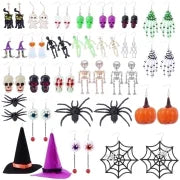 1 Pair Punk Skull Handmade Resin Drop Earrings