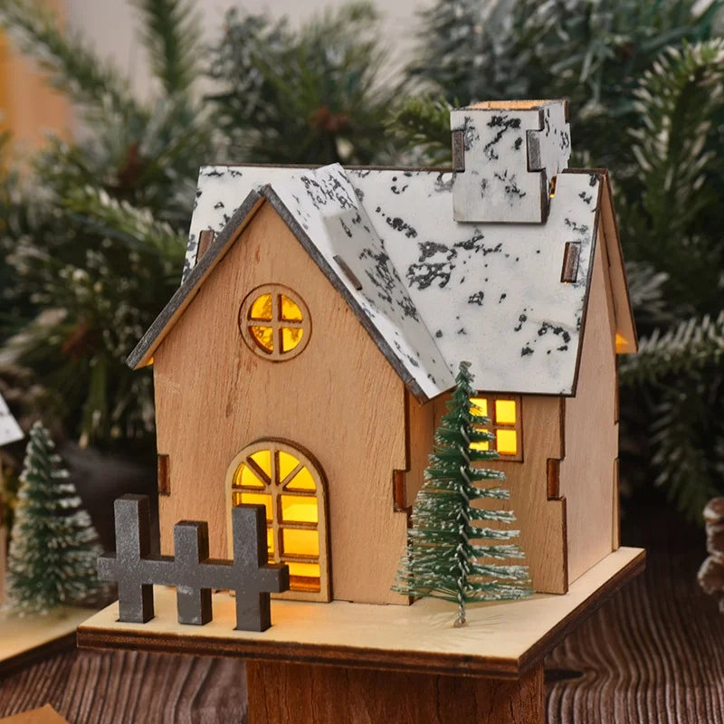 Christmas Pastoral IG Style House Wood Party Festival Ornaments