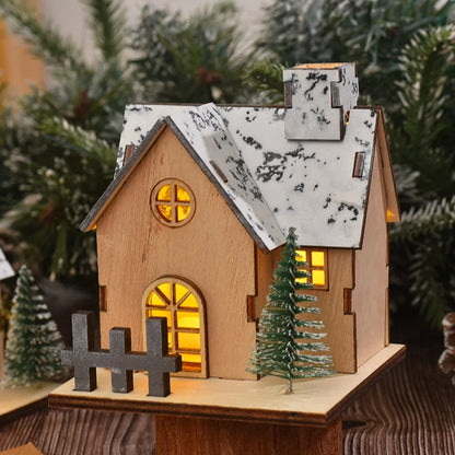 Christmas Pastoral IG Style House Wood Party Festival Ornaments