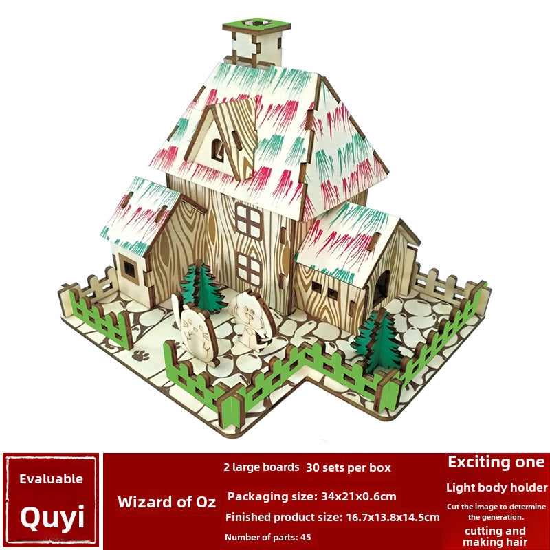Stall Supply Children's Wooden 3D Puzzle Adult Puzzle Christmas Building Handmade Educational Model Toy
