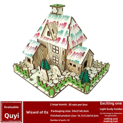 Stall Supply Children's Wooden 3D Puzzle Adult Puzzle Christmas Building Handmade Educational Model Toy