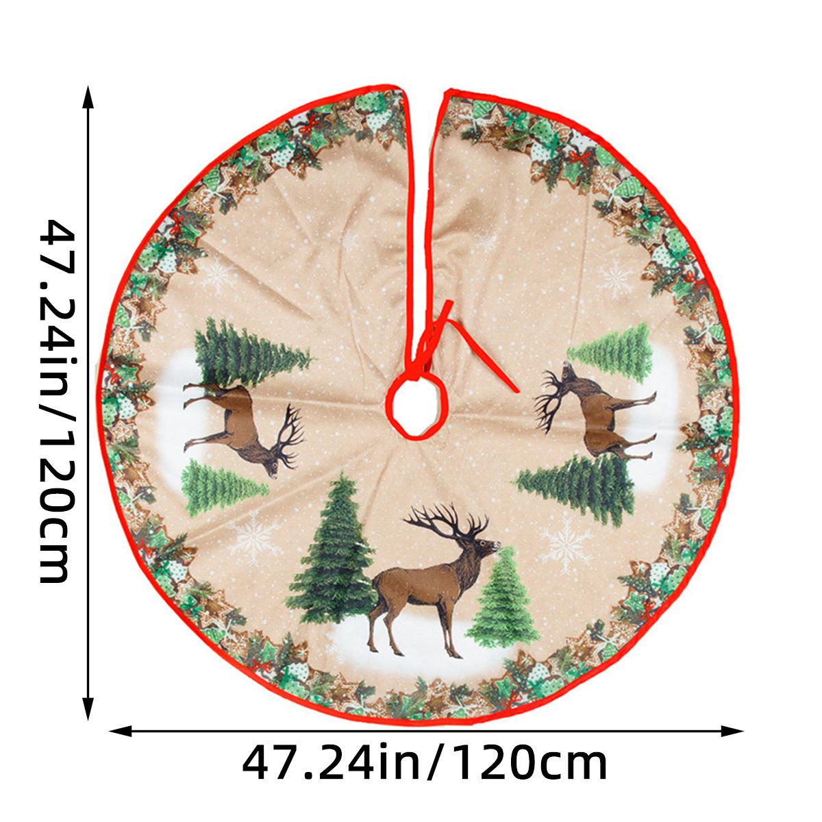 Christmas Tree Skirt Exquisite Printed Tree Base Decoration Tree Skirt Christmas Outfit
