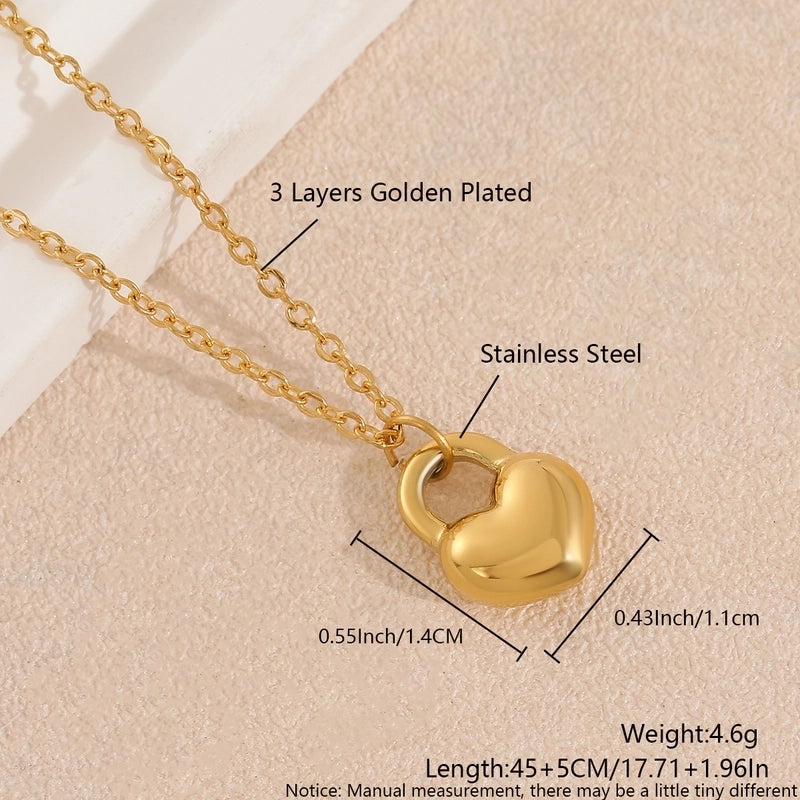 Casual Classic Style Commute Devil's Eye Heart Shape 304 Stainless Steel Zircon 18K Gold Plated Gold Plated Plating Stainless Steel Necklaces