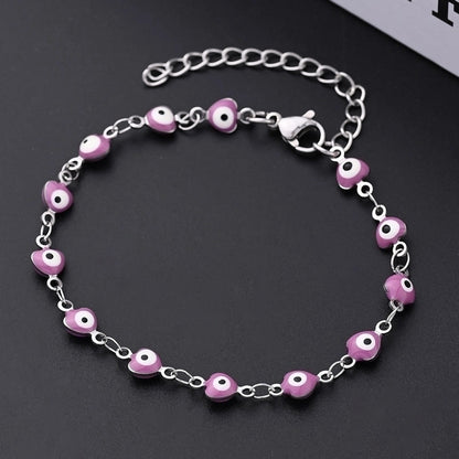 Ethnic Style Classic Style Artistic Devil's Eye Heart Shape Simple 304 Stainless Steel Bracelets In Bulk